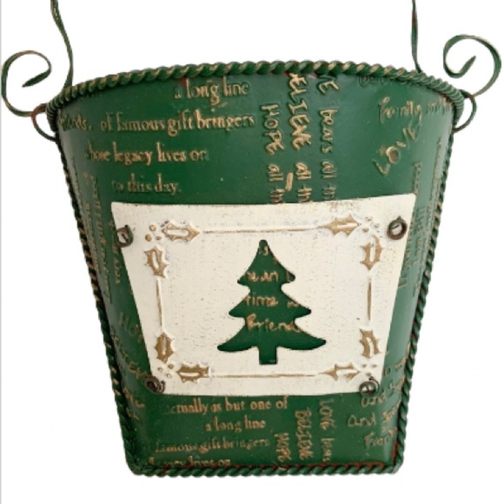 Christmas Holiday Vintage Wall Plant Holder Decor.